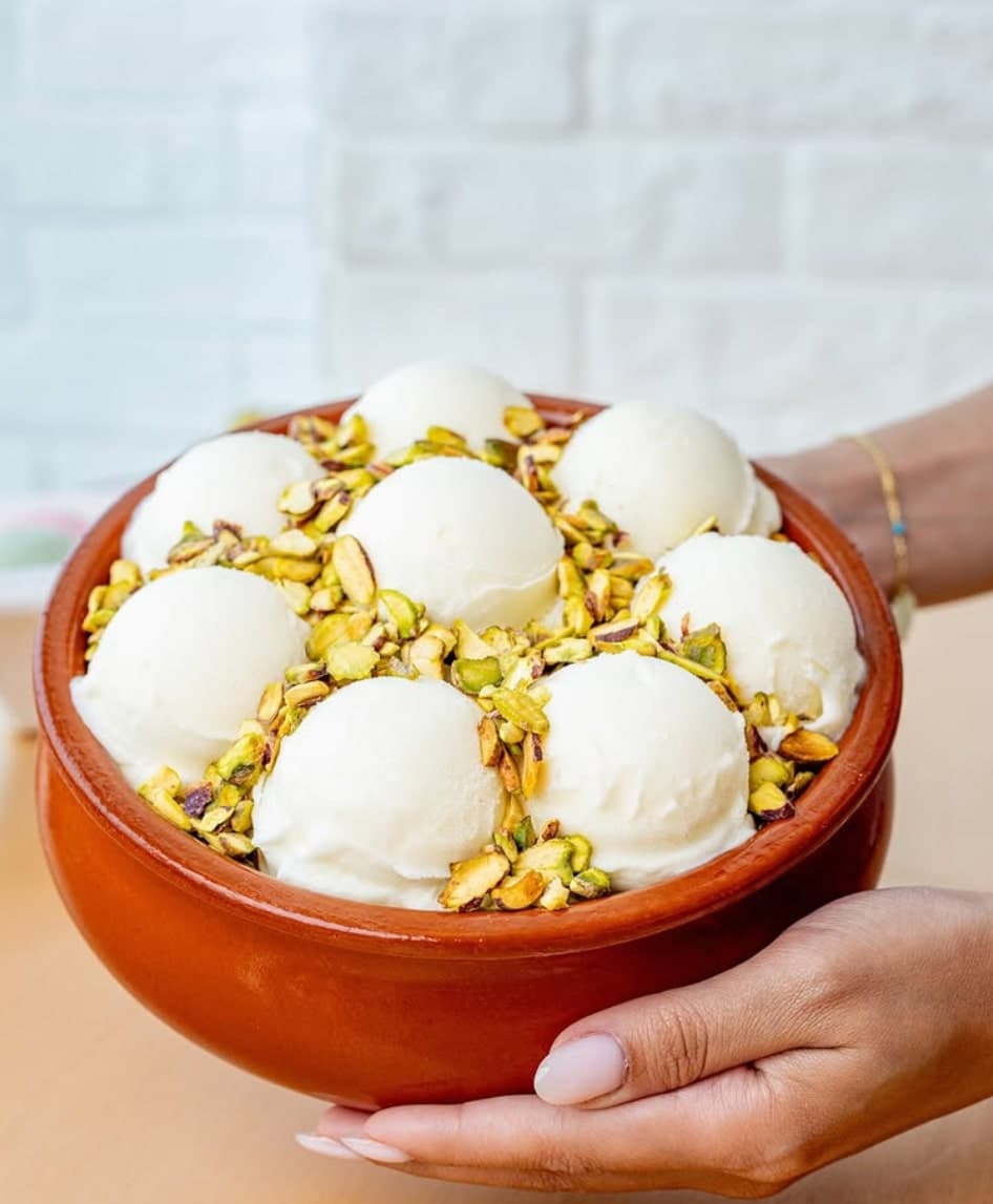 Close-up of Bachir Ashta ice cream texture